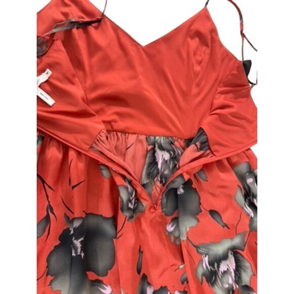 "AVEC LES FILLIES" ORANGE W/BLACK FLORAL SUNDRESS SZ 10 FAIRY BEACH BOHO RUFFLES - Picture 12 of 12